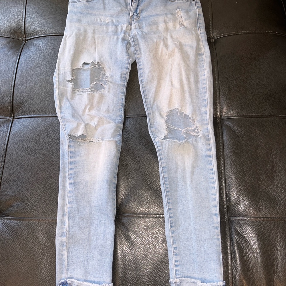 Light Blue Distressed Women's Jeans